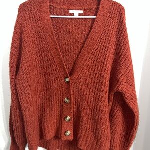 American Eagle Outfitters Rust Cardigan